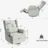 Extra Wide Swivel Recliner Glider Chair With Footrest