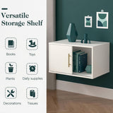 Cube Storage Organizer With Sliding Door Stackable Modular Bookshelf & Storage Cabinet - White