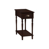 Accent Side Table, 2 Tier, Storage Drawer, Stylish Traditional Design