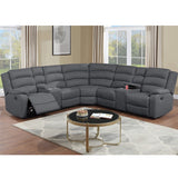 Manual Motion Reclining Loveseat 3 Piece Sectional Set With Console Storage And Cup Holders