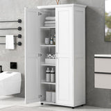 Storage Cabinet With Adjustable Shelves, 2 Doors, Rectangle Design For Bathroom