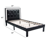 Glamours Style Bed With Diamond Tufted Padded Headboard