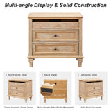 Nightstand With Charging Station, 3 Drawer Storage Table