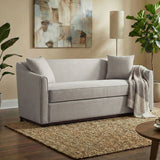 3 Seater Sofa With Wrap Around Armrests And Throw Pillows