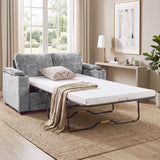 Pull Out Sofa Bed Loveseat With Twin Mattress, Cup Holders And Arm Storage
