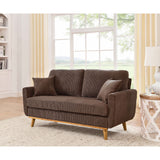 Upholstered Loveseat With Arms And Pillows