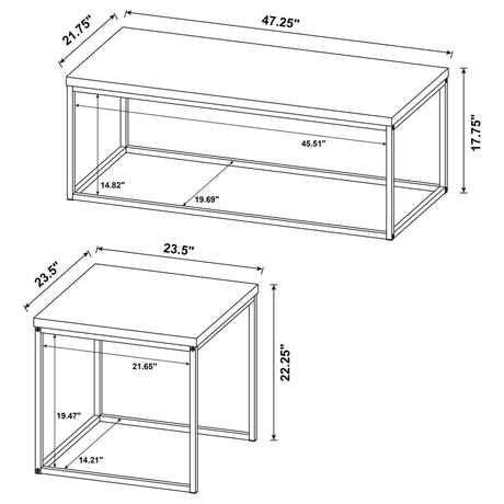 Rosey - 3 Piece Coffee Table Set - Mango Color