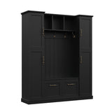 Hall Tree With 4 Side Cabinets