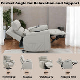 Marsha - Power Recliner With Lift & Massage - Light Gray