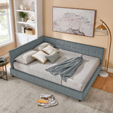 Elegant Storage Upholstered Tufted Bed Frame With Backrest And Armrests