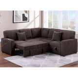 Convertible Sectional Upholstered Sleeper Sofa With Storage Chaise