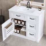 Modern Bathroom Vanity With Sink, 4 Drawers, Soft-Close Door, Adjustable Shelf