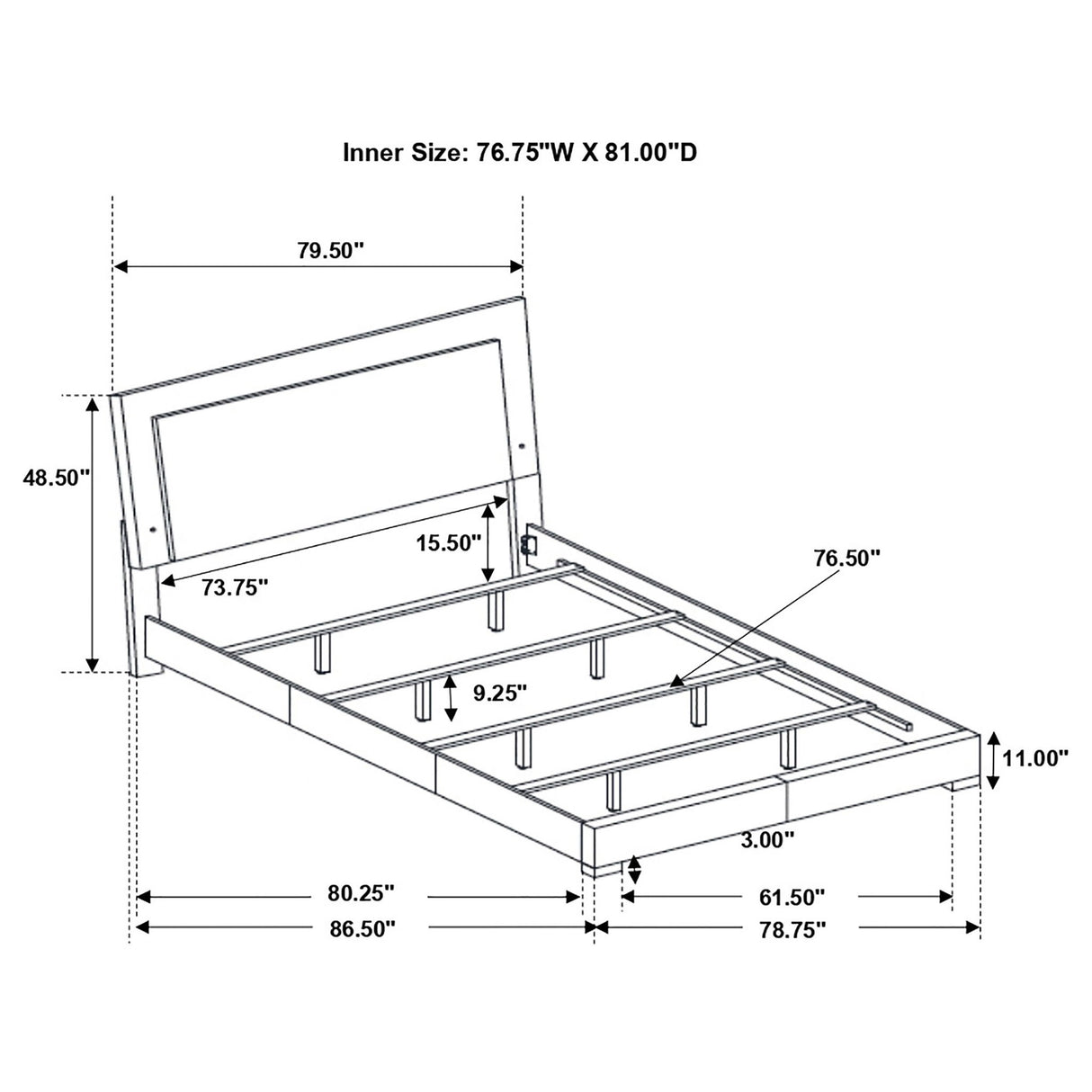 Strick & Bolton - High Gloss Panel Bed With LED Lights
