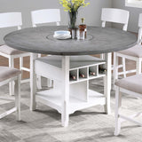 Contemporary Counter Height Dining Set With Built In Lazy Susan