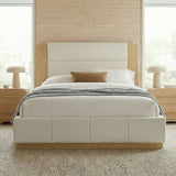 Modern Upholstered Platform Bed With Extended Headboard