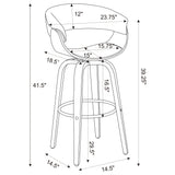 Swivel Bar Stool Elegant Design With Upholstery - Walnut