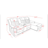 Ian - Power Reclining Chaise With LED Lighting, Pushback Design - Gray