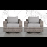 Swivel Patio Chair With Luxurious Cushions Perfect For Outdoor Relaxation (Set of 2) - Gray Mix