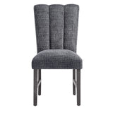 Dining Chair With Padded Seating And Back (Set of 2) - Dark Gray