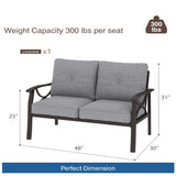 All-Weather Loveseat 2 Seats Sofa With Cushions