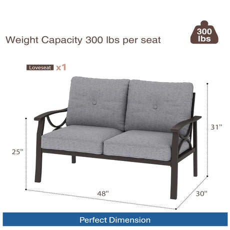 All-Weather Loveseat 2 Seats Sofa With Cushions