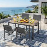 5 Piece Patio Dining Set With Table And Chairs For Outdoor Use - Gray