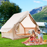 Inflatable Glamping Tent For 4 - 6 People, Waterproof Outdoor Tent With Pump - Khaki