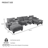 Modular Cloud Couch Sofa With Cup Holders & Storage, USB Port