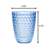 Leading Ware Diamond Cut Acrylic Glasses Drinking (Set of 4)
