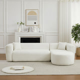 L - Shape Boneless Cloud Couch With 2 Throw Pillows For Living Room
