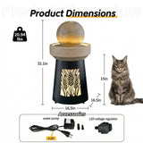 Outdoor Water Fountain, Warm LED Light - Brown