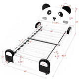 Twin Size Cute Panda Shaped Kids Bed - White / Black