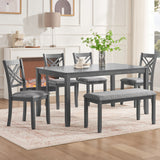 Kitchen Dining Set, Rectangular Dining Table & Upholstered Chairs