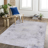 Maval - 6' X 9' Washable Area Rug - Gray