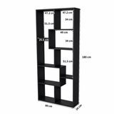 Asymmetrical Display Shelf & Bookcase, 5 Tier