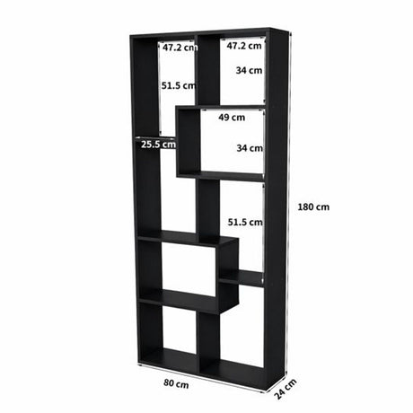 Asymmetrical Display Shelf & Bookcase, 5 Tier