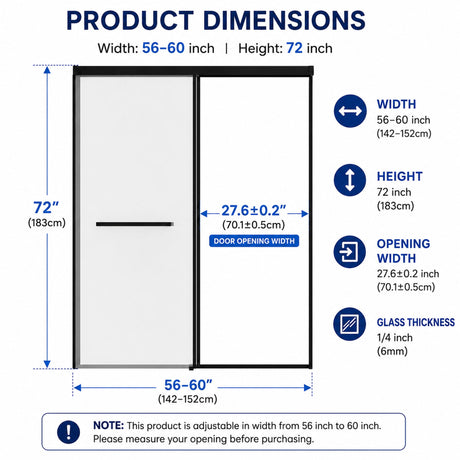 Semi-Frameless Double Sliding Shower Door
