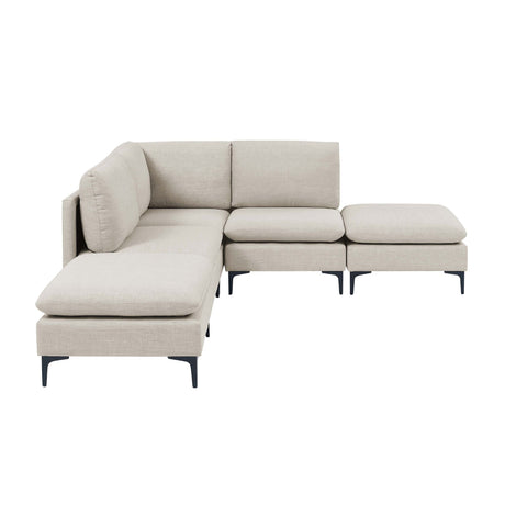 Upholstered Modular Sectional With Tall Legs, Medium Firm Seat