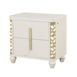 Cinderella - Nightstand With LED Accents And 2 Storage Drawers - Beige