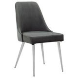 Padded Side Chair Of 2) With Upholstered Seat And Polished - Gray