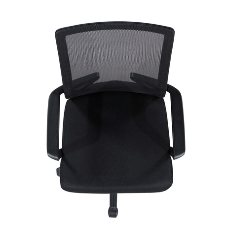 Ergonomic Height Adjustable Office Chair With Armrest - Black