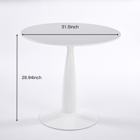 Pedestal Table, Round For Kitchen - White