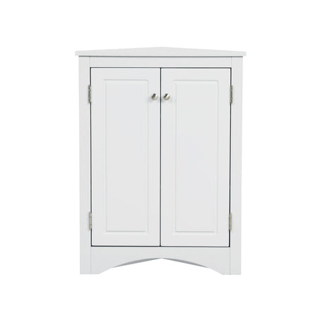 Triangle Bathroom Storage Cabinet With Adjustable Shelves, Freestanding Floor Cabinet For Home Kitchen