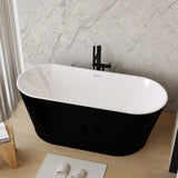 Glossy Freestanding Bathtub With Toe Tap Drain