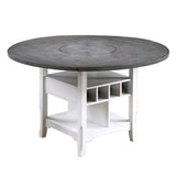 Counter Height Dining Table With Built In Lazy Susan And Storage Shelves