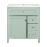Bathroom Vanity With Sink, 3 Drawers And Adjustable Shelf
