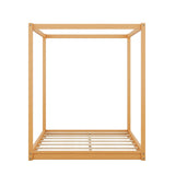 Wood Canopy Platform Bed With Support Legs And Airflow Slats