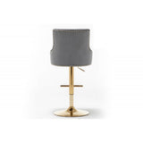 Adjustable Swivel Bar Stool With Nailhead Trim (Set of 2)