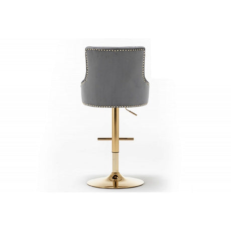 Adjustable Swivel Bar Stool With Nailhead Trim (Set of 2)