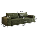 3 Setaser Sofa, Deep Seat Couches For Living Room - Green